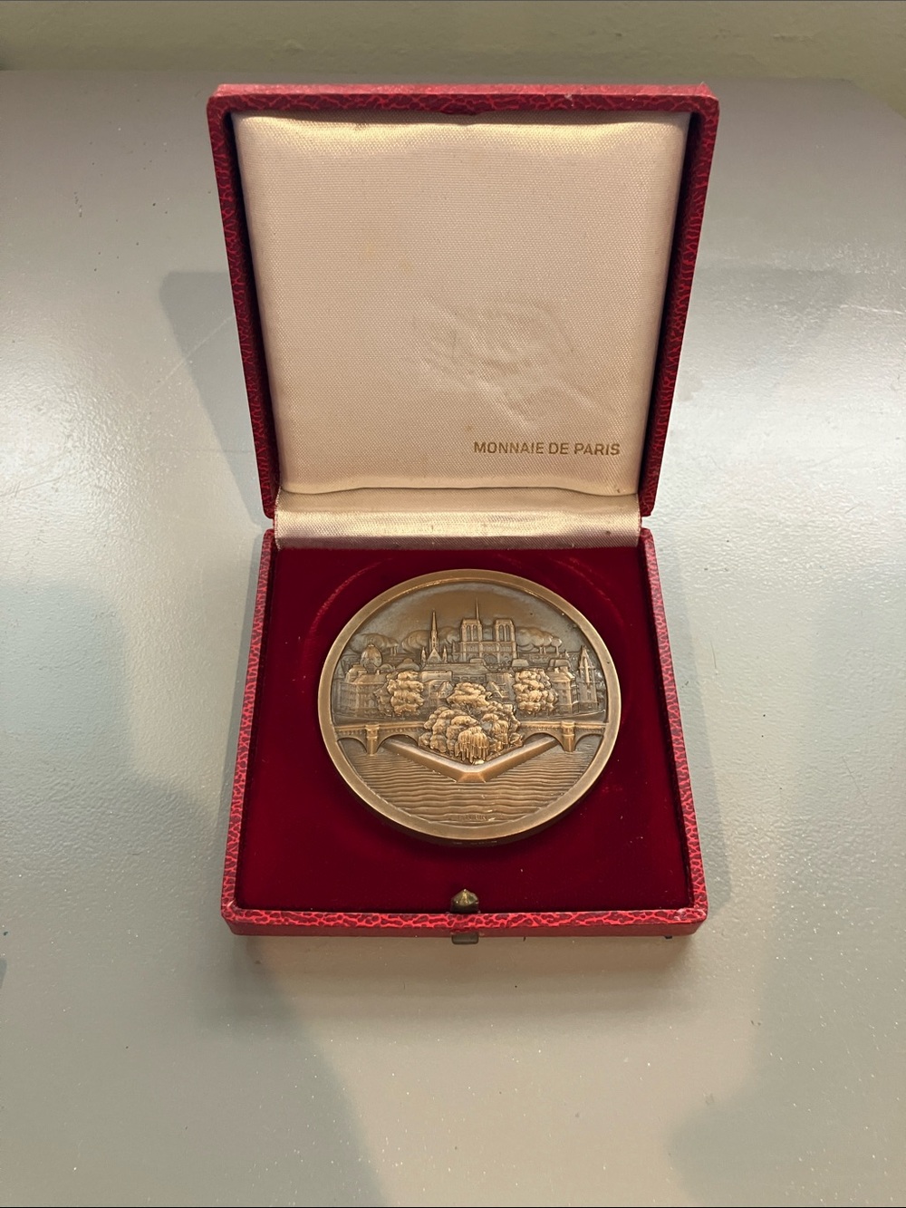 Bronze Commemorative Medal in Red Presentation Case